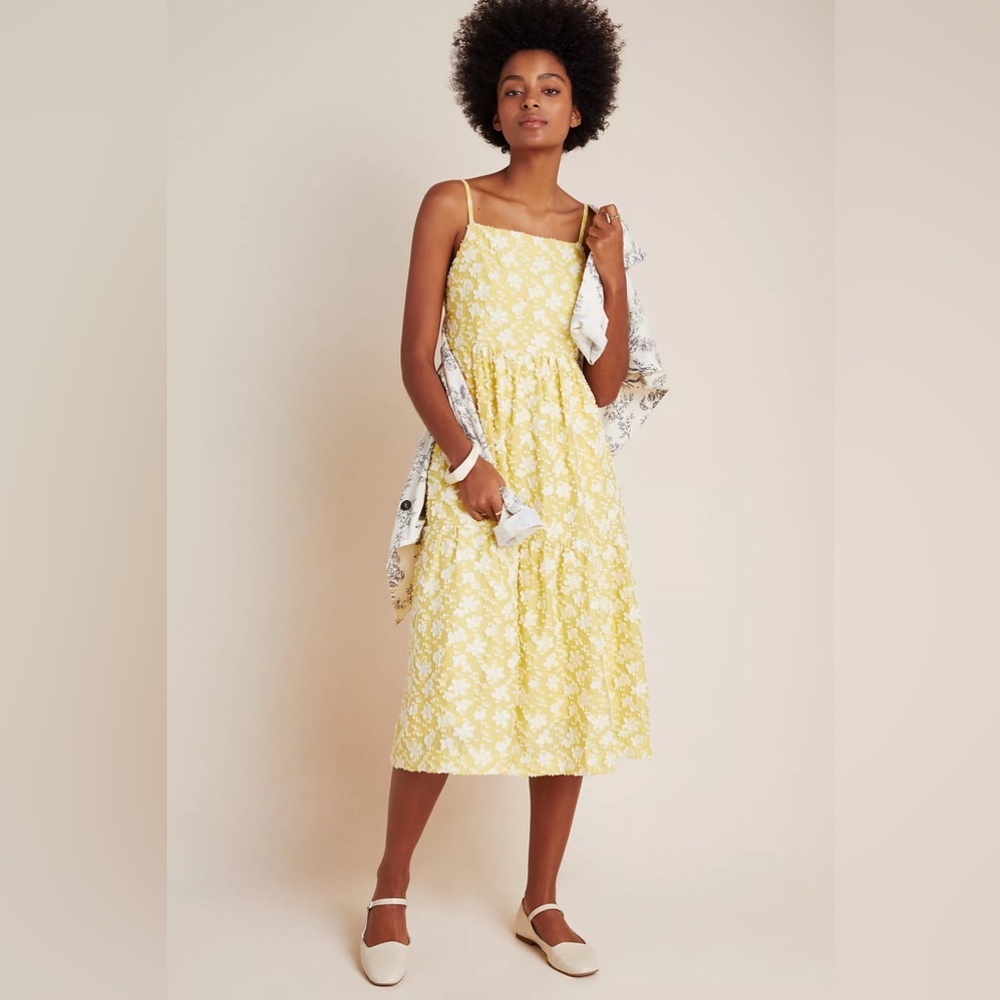 Nwot Anthropologie Maeve Rhonda Textured Midi Dress